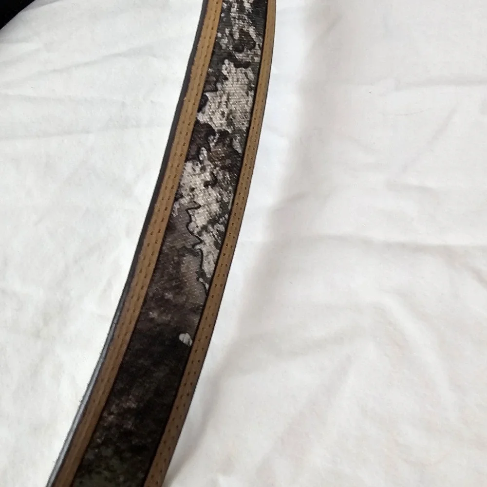 Tan and Camo Mens Leather Belt Size 44 Outdoor Hunting Casual Country
